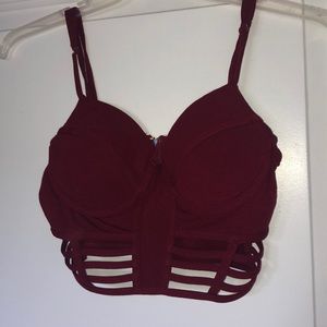 Charlotte Russe dark red crop top